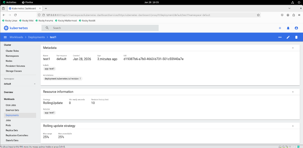 Dashboard Deployment 詳細頁面